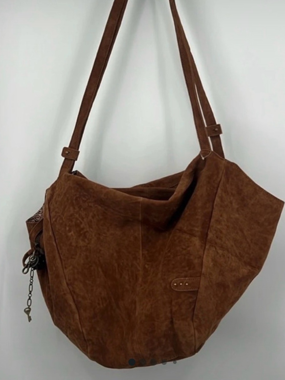 We The Free Suede Hobo Bag in Rich Brown
